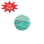 Abstract Digital Waves Background 1  Mini Magnets (100 pack)  Front