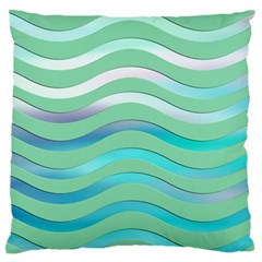 Abstract Digital Waves Background Large Flano Cushion Case (two Sides)