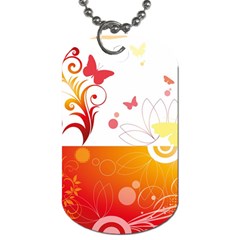 Spring Butterfly Flower Plant Dog Tag (one Side)