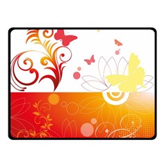 Spring Butterfly Flower Plant Double Sided Fleece Blanket (small) 