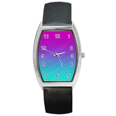 Background Pink Blue Gradient Barrel Style Metal Watch