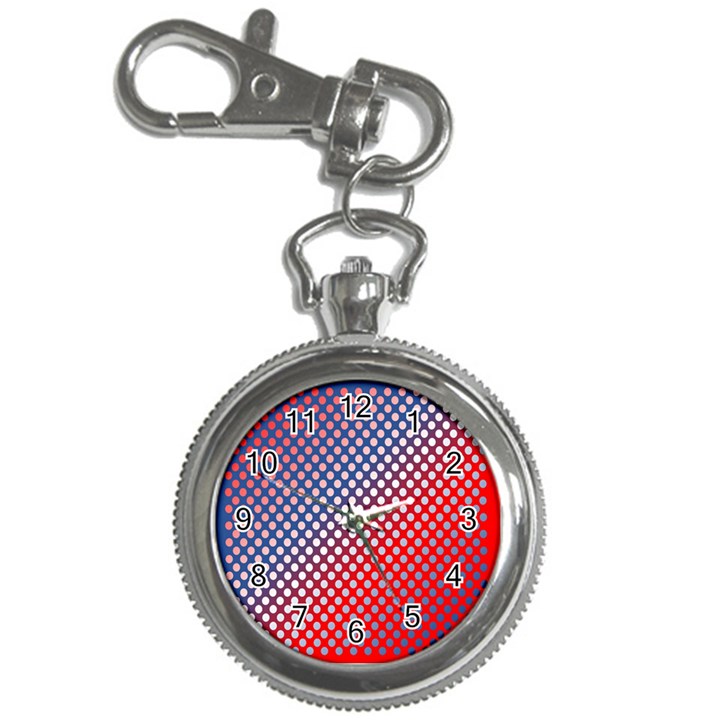 Dots Red White Blue Gradient Key Chain Watches