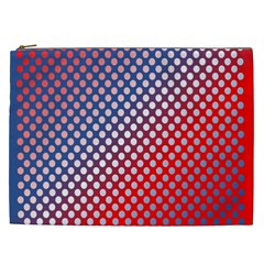 Dots Red White Blue Gradient Cosmetic Bag (xxl)  by BangZart