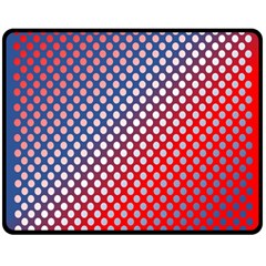 Dots Red White Blue Gradient Double Sided Fleece Blanket (medium) 