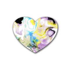 Watercolour Watercolor Paint Ink Rubber Coaster (heart)  by BangZart