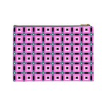 Pattern Pink Squares Square Texture Cosmetic Bag (Large)  Back