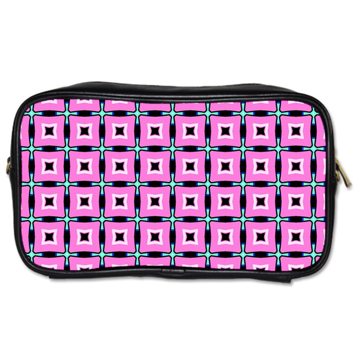 Pattern Pink Squares Square Texture Toiletries Bags