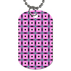 Pattern Pink Squares Square Texture Dog Tag (one Side)