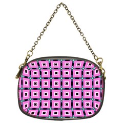 Pattern Pink Squares Square Texture Chain Purses (one Side)  by BangZart