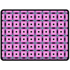 Pattern Pink Squares Square Texture Double Sided Fleece Blanket (large) 