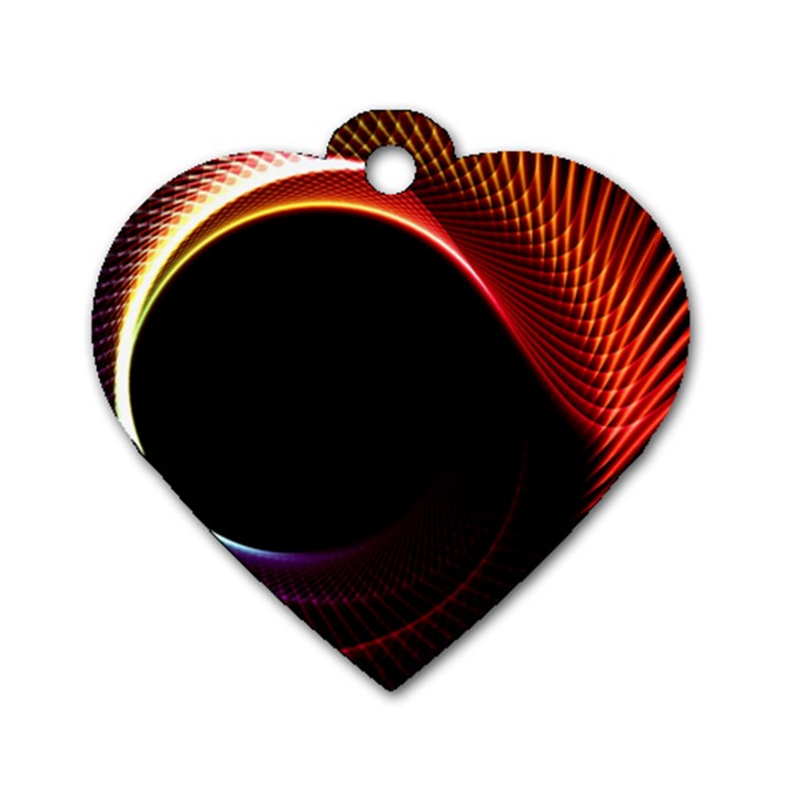 Grid Bent Vibration Ease Bend Dog Tag Heart (One Side)