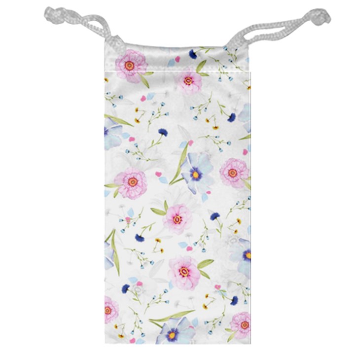 Floral Pattern Background Jewelry Bag