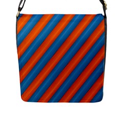 Diagonal Stripes Striped Lines Flap Messenger Bag (l) 