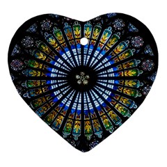 Rose Window Strasbourg Cathedral Ornament (heart) by BangZart