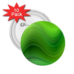 Green Wave Background Abstract 2 25  Buttons (10 Pack)  by BangZart