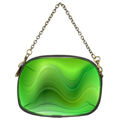 Green Wave Background Abstract Chain Purses (two Sides)  by BangZart