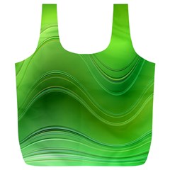 Green Wave Background Abstract Full Print Recycle Bags (l) 