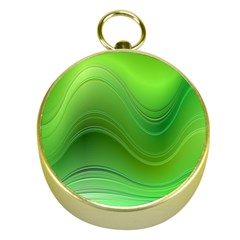 Green Wave Background Abstract Gold Compasses