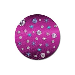 Snowflakes 3d Random Overlay Magnet 3  (round) by BangZart