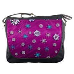 Snowflakes 3d Random Overlay Messenger Bags by BangZart