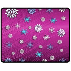 Snowflakes 3d Random Overlay Double Sided Fleece Blanket (medium) 