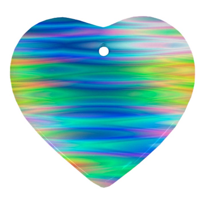 Wave Rainbow Bright Texture Ornament (Heart)