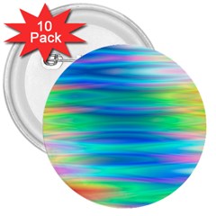 Wave Rainbow Bright Texture 3  Buttons (10 pack) 