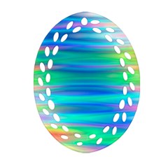 Wave Rainbow Bright Texture Ornament (Oval Filigree)