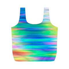 Wave Rainbow Bright Texture Full Print Recycle Bags (M) 