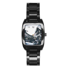 Architecture Modern Skyscraper Stainless Steel Barrel Watch