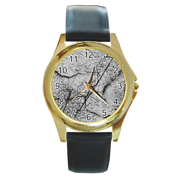 Abstract Background Texture Grey Round Gold Metal Watch