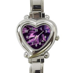 Shiny Purple Silk Royalty Heart Italian Charm Watch by BangZart