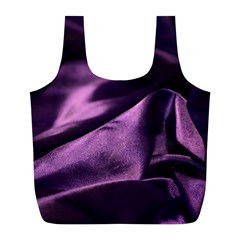 Shiny Purple Silk Royalty Full Print Recycle Bags (l) 