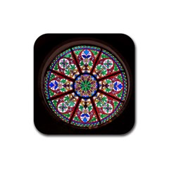 Church Window Window Rosette Rubber Coaster (square)  by BangZart