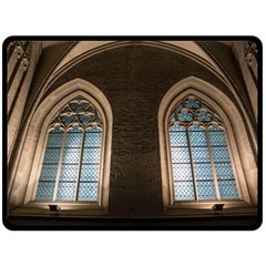 Church Window Church Double Sided Fleece Blanket (large) 