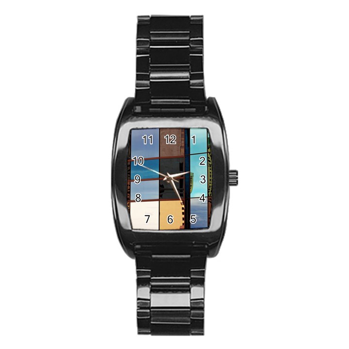 Glass Facade Colorful Architecture Stainless Steel Barrel Watch