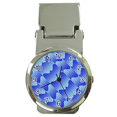 Gradient Blue Pinstripes Lines Money Clip Watches by BangZart
