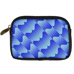 Gradient Blue Pinstripes Lines Digital Camera Cases by BangZart