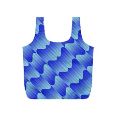 Gradient Blue Pinstripes Lines Full Print Recycle Bags (s) 