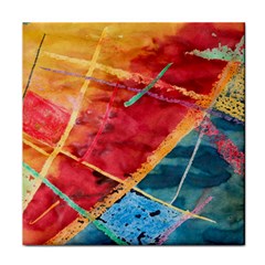 Painting Watercolor Wax Stains Red Tile Coasters by BangZart