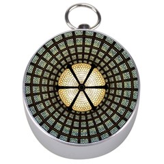 Stained Glass Colorful Glass Silver Compasses