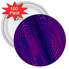 Abstract Fantastic Fractal Gradient 3  Buttons (100 Pack) 