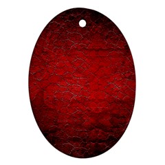 Red Grunge Texture Black Gradient Oval Ornament (two Sides) by BangZart