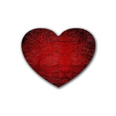 Red Grunge Texture Black Gradient Heart Coaster (4 Pack)  by BangZart