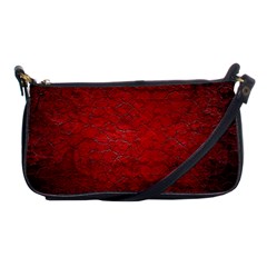 Red Grunge Texture Black Gradient Shoulder Clutch Bags by BangZart