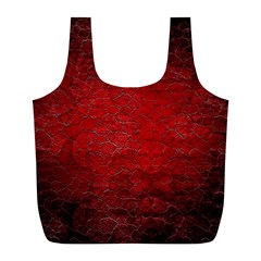 Red Grunge Texture Black Gradient Full Print Recycle Bags (l) 