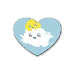 Cloud Cloudlet Sun Sky Milota Heart Coaster (4 Pack)  by BangZart