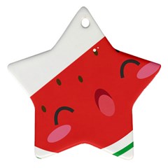 Watermelon Red Network Fruit Juicy Star Ornament (two Sides) by BangZart