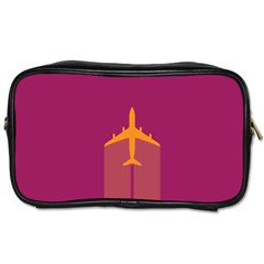 Airplane Jet Yellow Flying Wings Toiletries Bags 2-side by BangZart