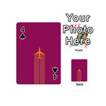 Airplane Jet Yellow Flying Wings Playing Cards 54 (Mini)  Front - Spade4